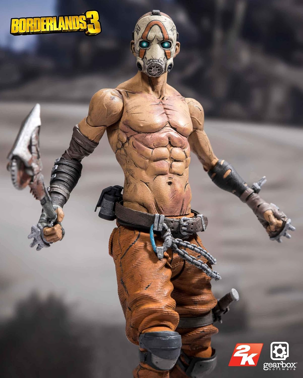 Borderlands 3 Psycho 7-Inch Action Figure — 12+ Points of Articulation, Buzz Axe Accessory, Borderlands 3 Window Box Packaging