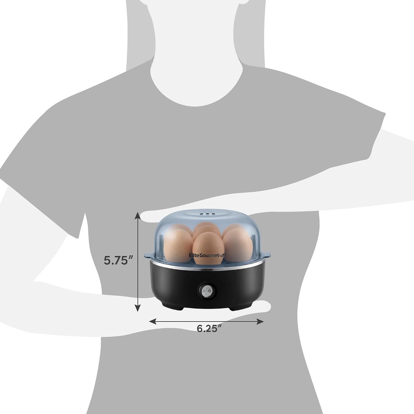 Easy Egg Cooker EGC115B - Perfectly Cook 7 Eggs to Soft, Medium, or Hard-Boiled with Auto Shut-Off & Measuring Cup - BPA Free, Classic Black