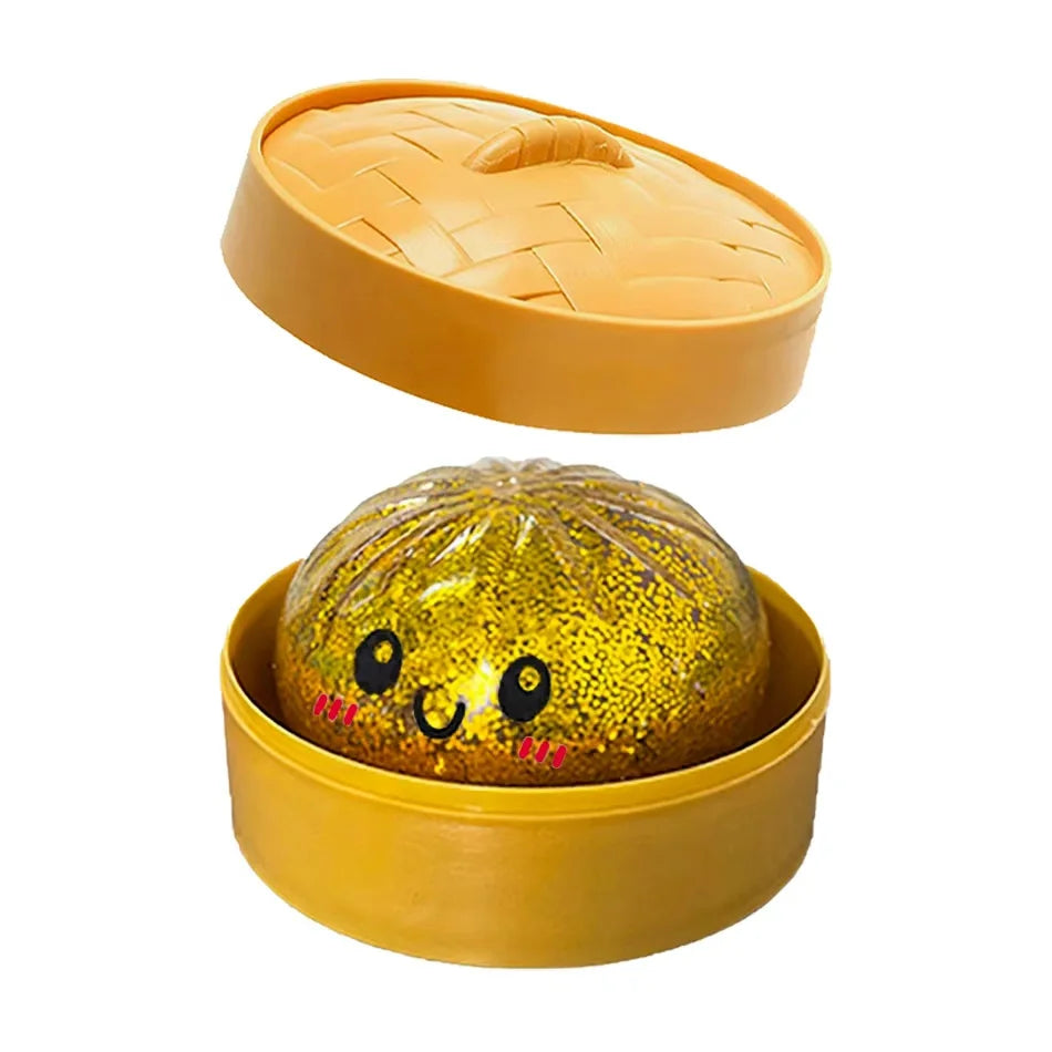 Glitter Dumpling Squishy Stress Relief Toy Set - 1 to 12 Pcs with Box for Sensory Fun