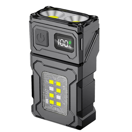 Versatile Adjustable Angle LED Flashlight - Portable USB Rechargeable Camping Light with Magnet for Outdoor Adventures