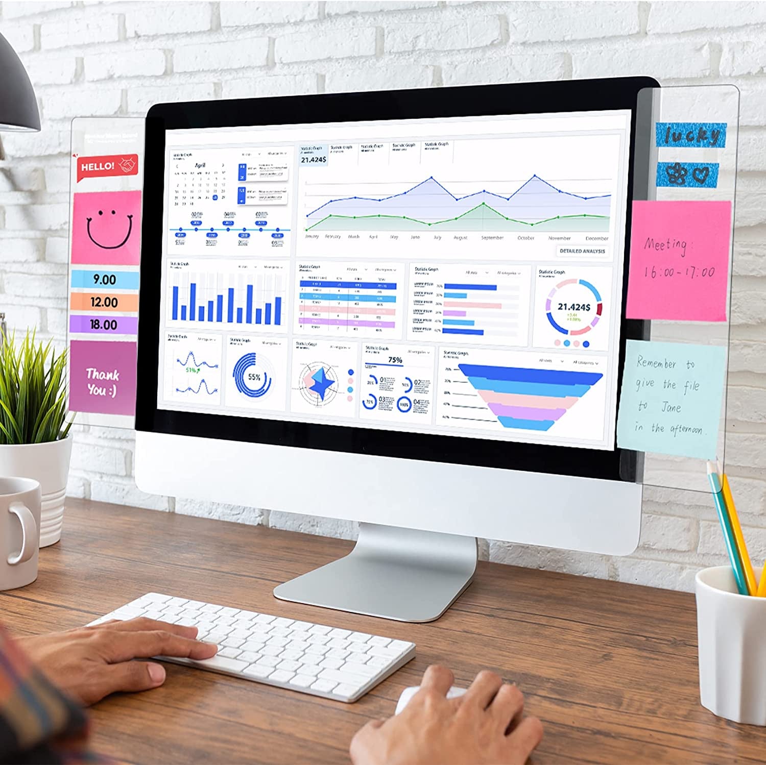 Enhance Your Workspace with 2Pcs Acrylic Computer Monitor Memo Boards - Perfect Sticky Note Holders for Home and Office Organization