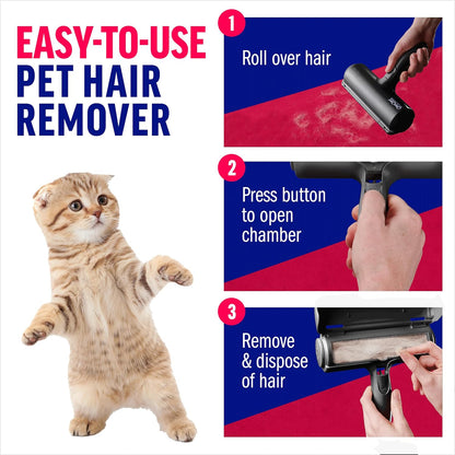 Ultimate Pet Hair Remover – Eco-Friendly Reusable Lint Roller for Effortless Cleaning on Furniture, Carpets, Car & More (Black)