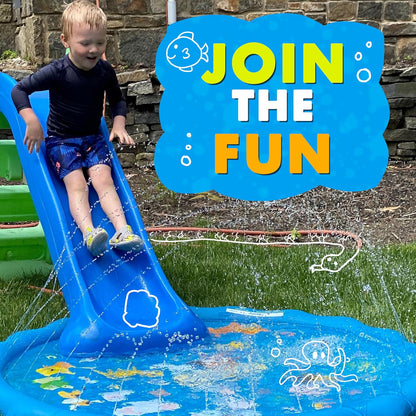 Backyard Splash Pad Sprinkler – 60-Inch Kids Water Play Mat