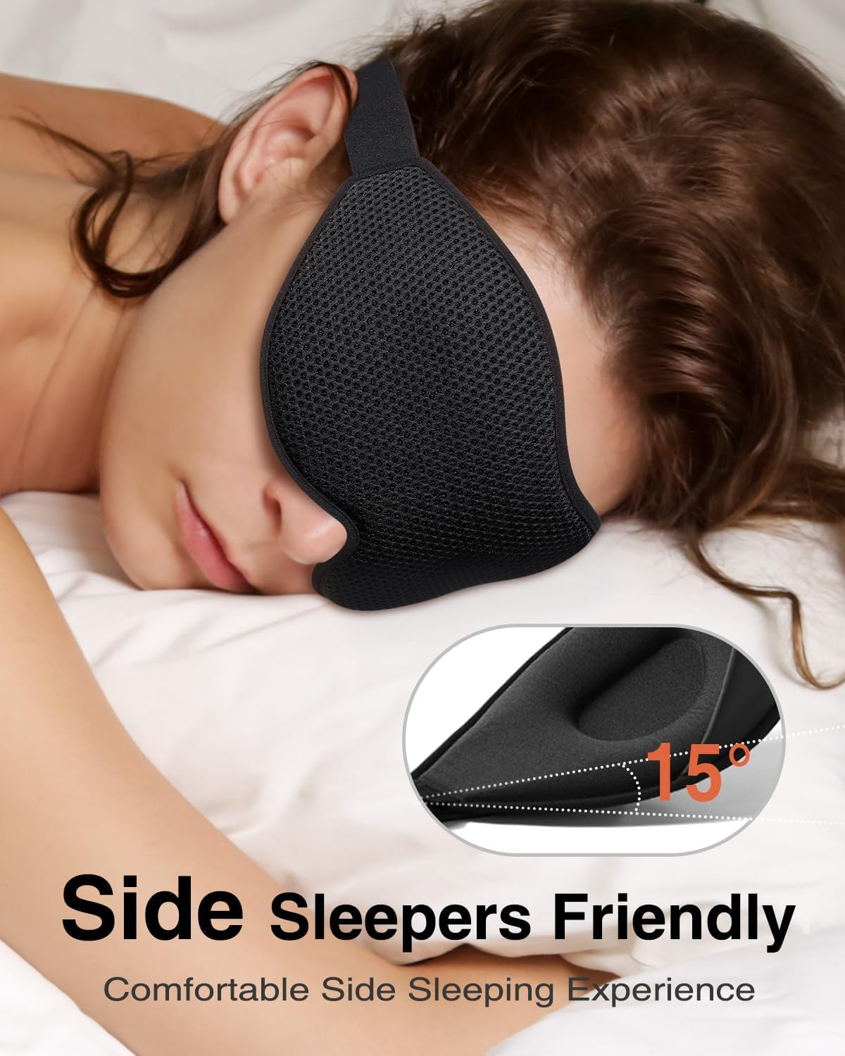 3D Blackout Sleep Mask – Soft Travel Eye Mask for Side Sleepers & Naps