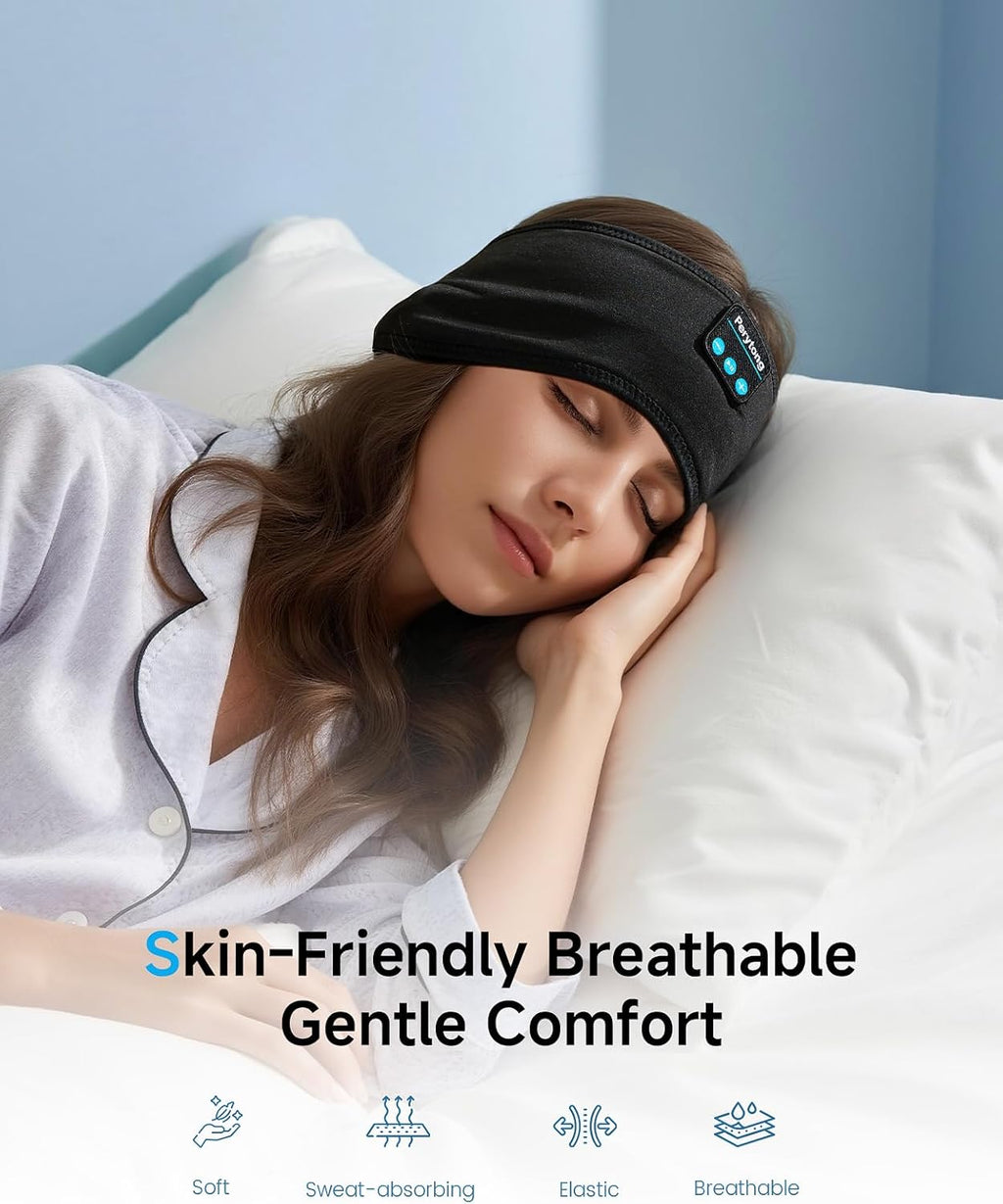Perytong Bluetooth Sleep Headband Headphones — Ultra-Thin HD Speakers, 10Hr Battery, Bluetooth 5.4, Workout & Sleep Headphones for Side Sleepers