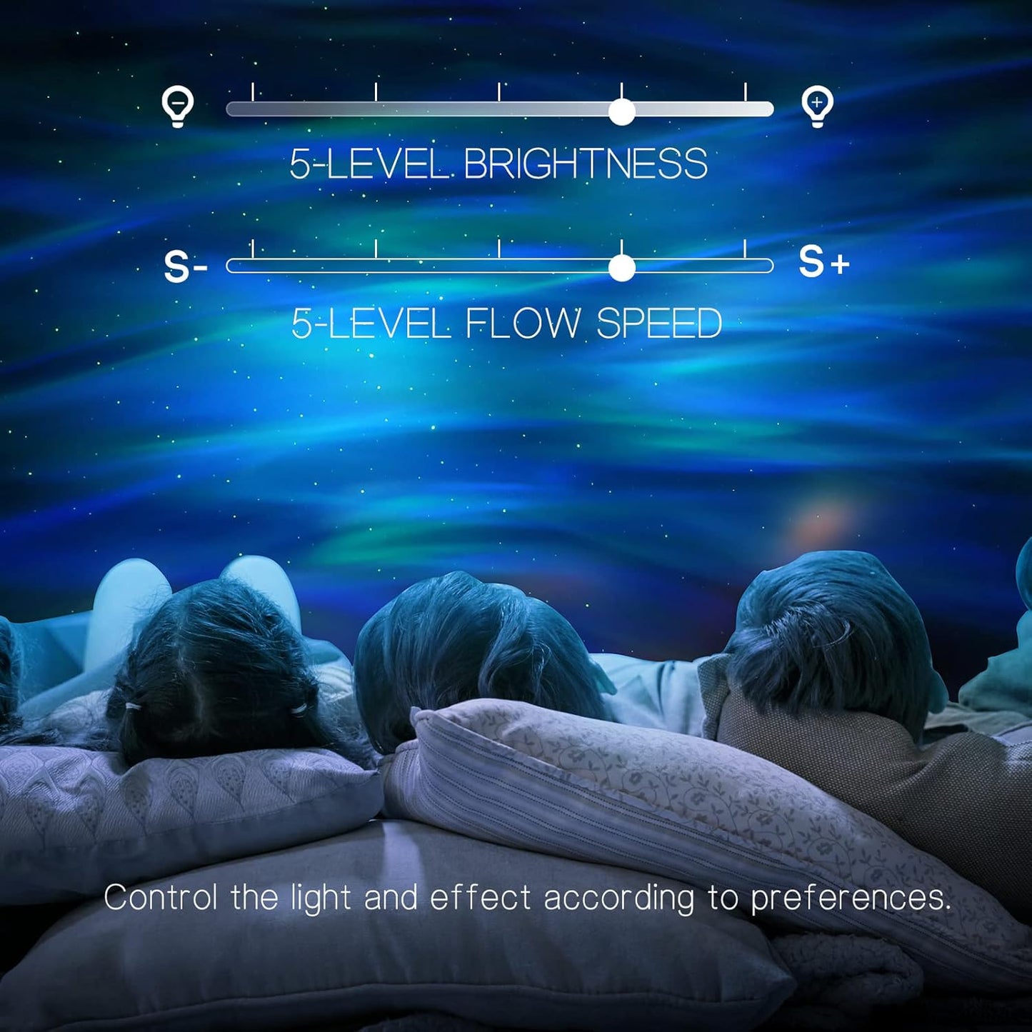Aurora Galaxy Projector – Cosmic Room Light with White Noise & Bluetooth Speaker