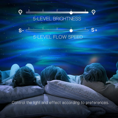 Aurora Galaxy Projector – Cosmic Room Light with White Noise & Bluetooth Speaker