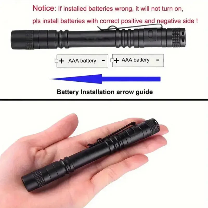 395Nm UV Blacklight Flashlight - Portable Pet Urine & Bed Bug Detector with Clip for Camping - AAA Battery Powered
