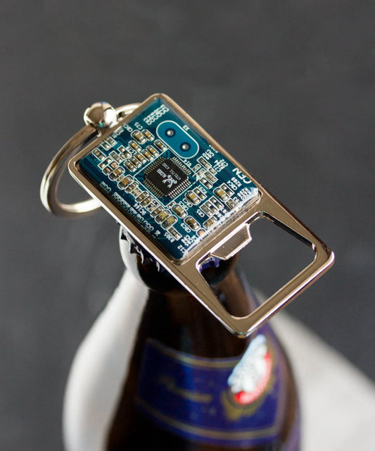 Custom Circuit Board Bottle Opener Keychain - Perfect Groomsmen Gift for Him
