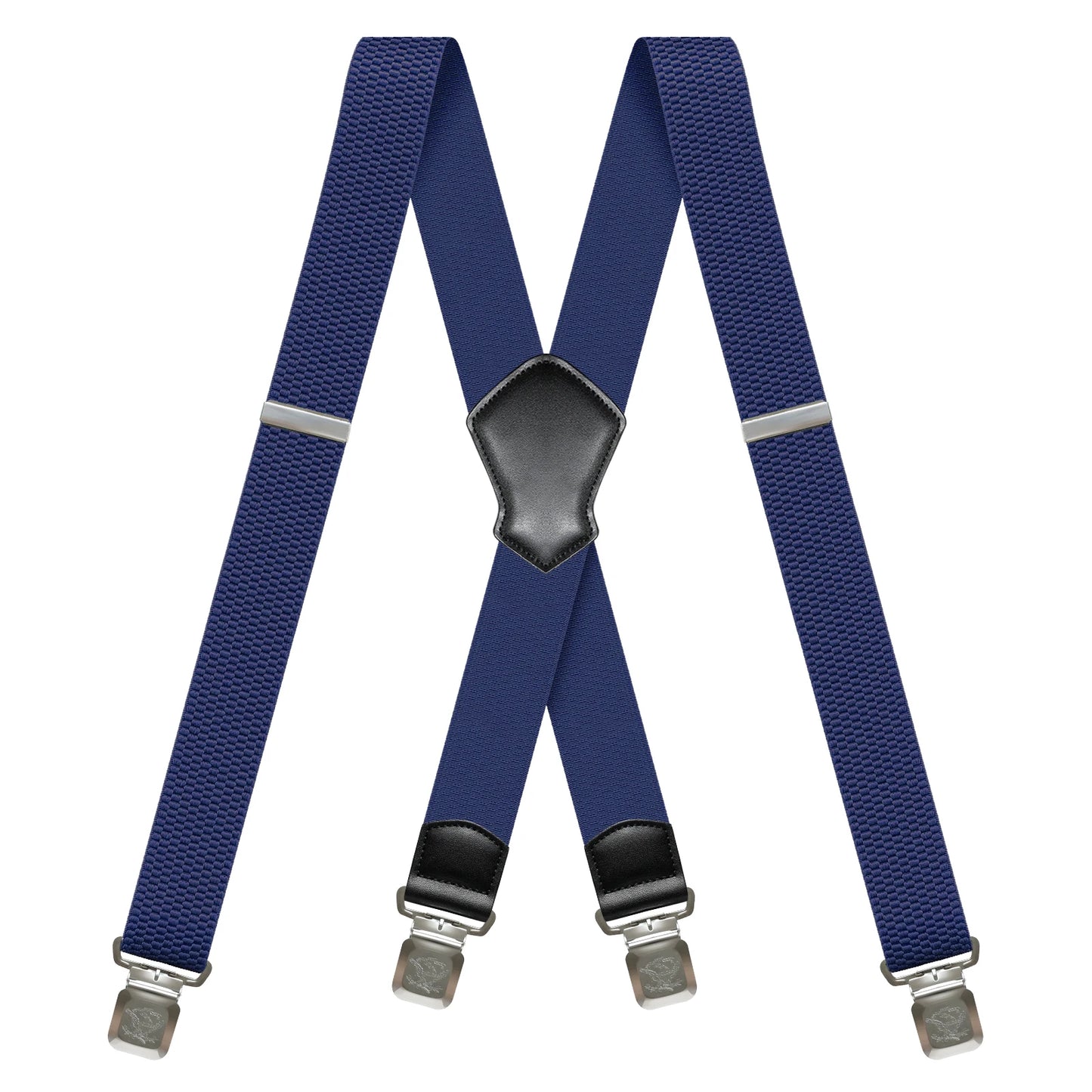 Heavy Duty 1.6 Inch Wide Black Suspenders for Men - Adjustable X Back Elastic Work Braces for Jeans and Dress Pants