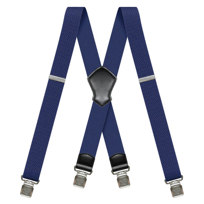 Heavy Duty 1.6 Inch Wide Black Suspenders for Men - Adjustable X Back Elastic Work Braces for Jeans and Dress Pants