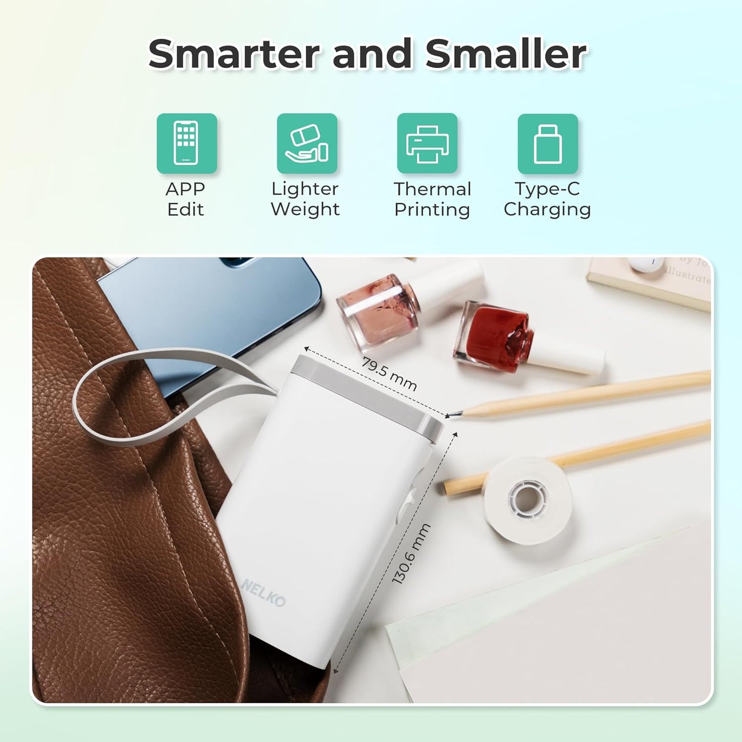 Bluetooth Mini Label Maker – Wireless Thermal Organizer Printer for Home, Desk & School