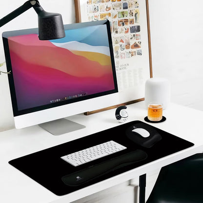 4-in-1 Memory Foam Keyboard Wrist Rest & Desk Mat Set — XL 35.4x15.7" Desk Pad, Keyboard Rest, Mouse Wrist Rest, Coaster, Non-Slip, Gaming & Office