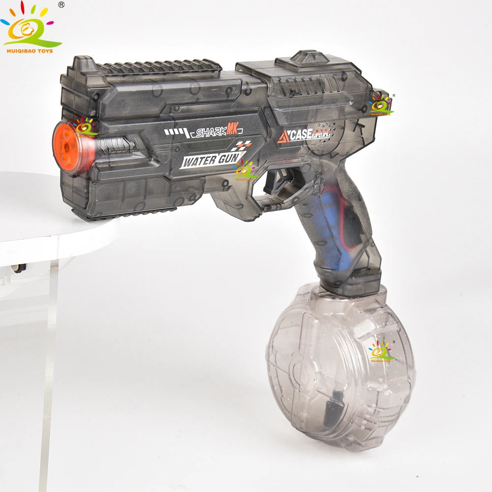 HUIQIBAO Ultimate Electric Water Gun - High-Capacity Automatic Water Pistol with LED Lights for Epic Summer Fun!