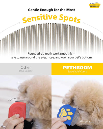 Gentle Pet Eye Comb – Stainless Steel Grooming Tool for Cats & Dogs