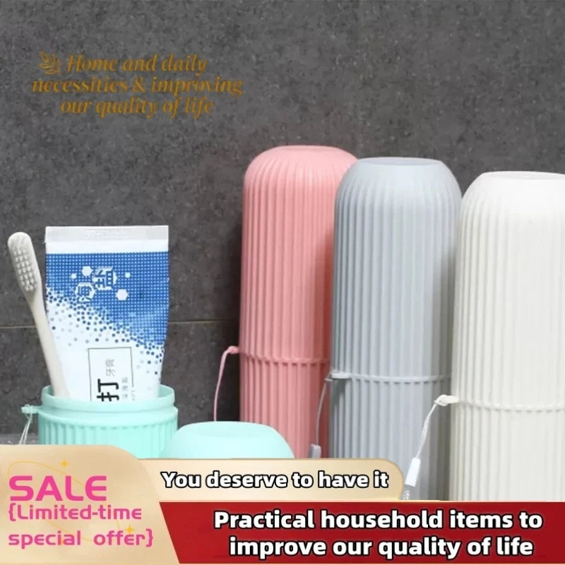 Travel Toiletries Organizer - 1 or 2 Pcs Toothbrush Holder & Storage Cup for Camping and Home Use