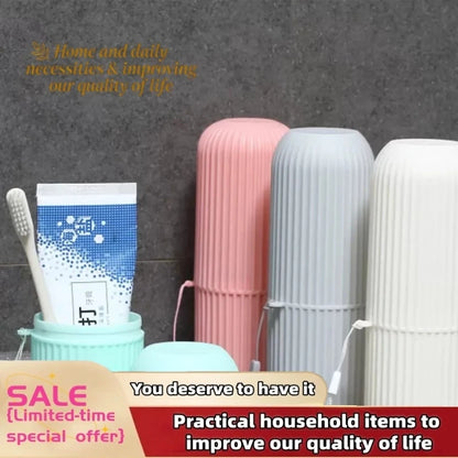 Travel Toiletries Organizer - 1 or 2 Pcs Toothbrush Holder & Storage Cup for Camping and Home Use