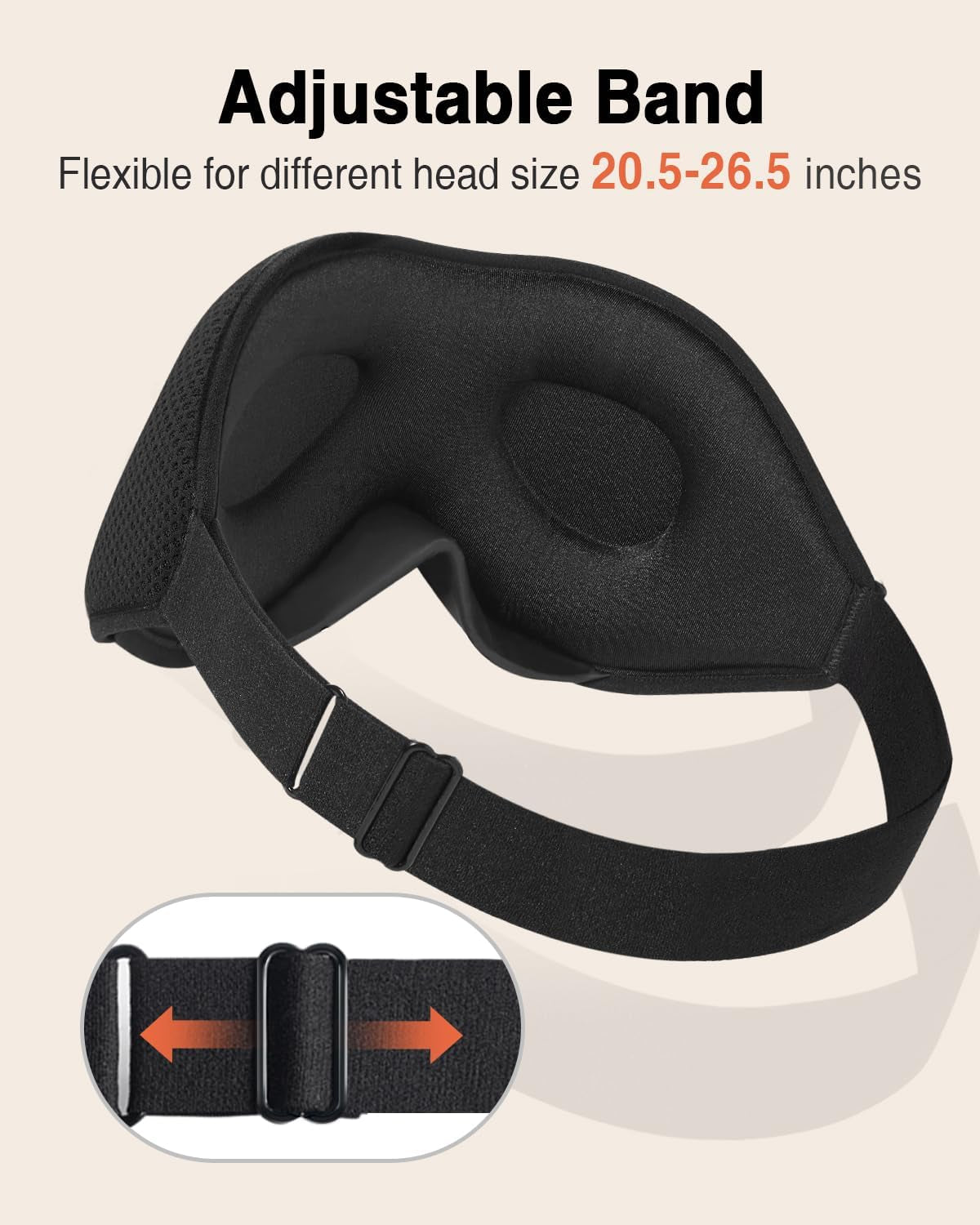 3D Blackout Sleep Mask – Soft Travel Eye Mask for Side Sleepers & Naps