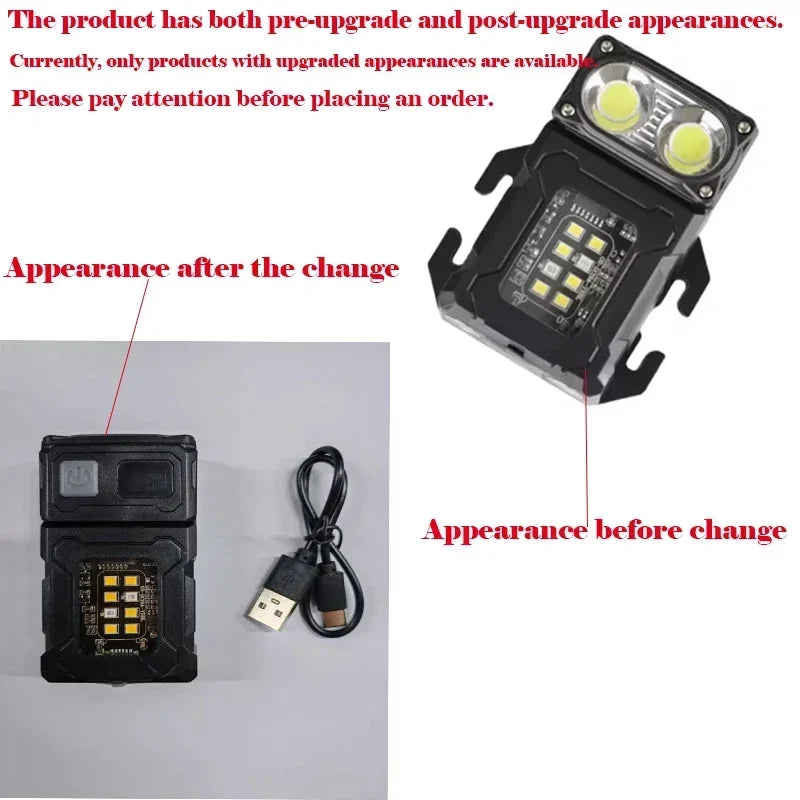 Versatile Adjustable Angle LED Flashlight - Portable USB Rechargeable Camping Light with Magnet for Outdoor Adventures