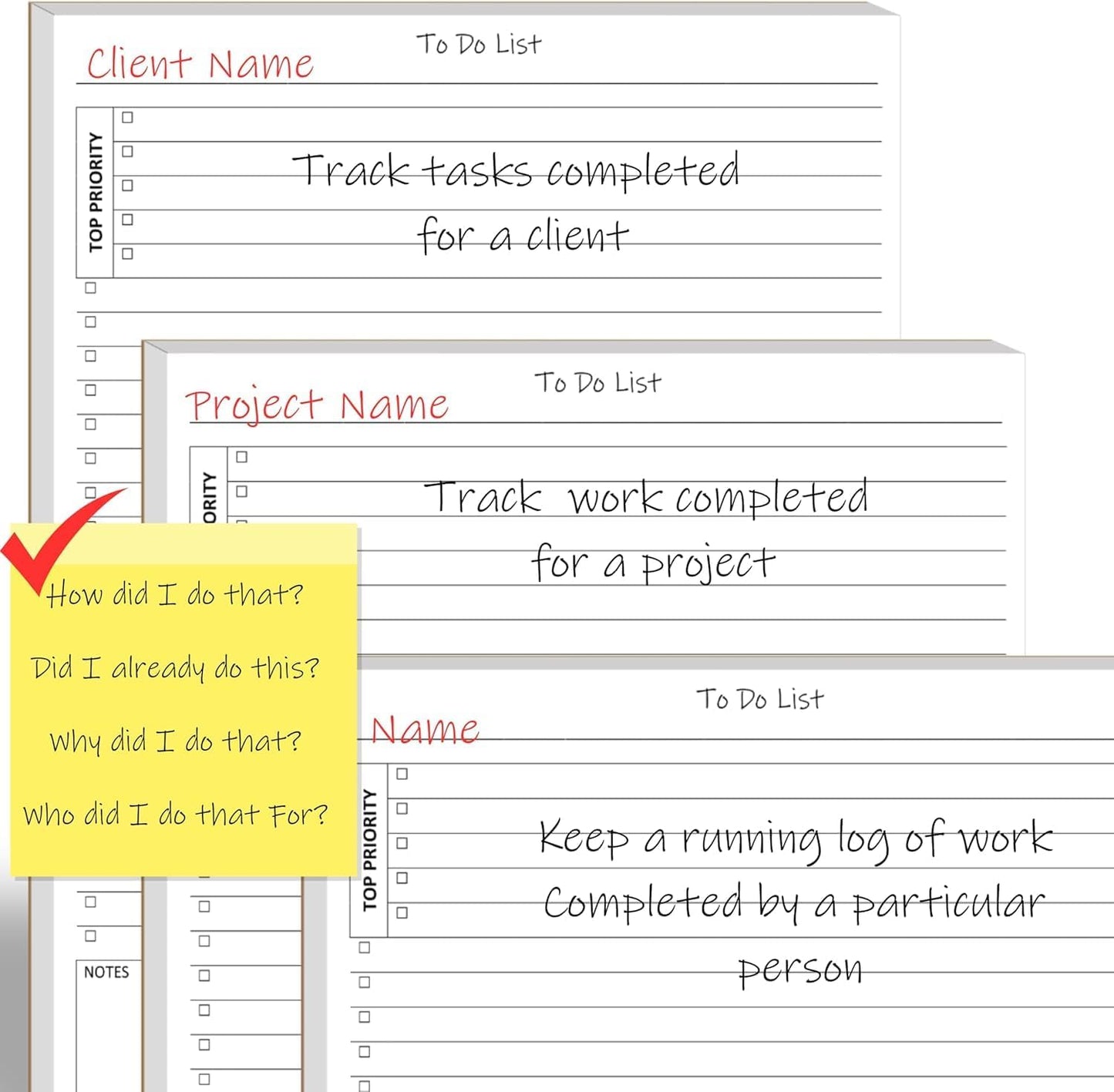 Daily To Do List Notepad — Priority Checklist Planner Pad, Task Organizer, 100 GSM, Multiple Sizes, Undated, Home & Office