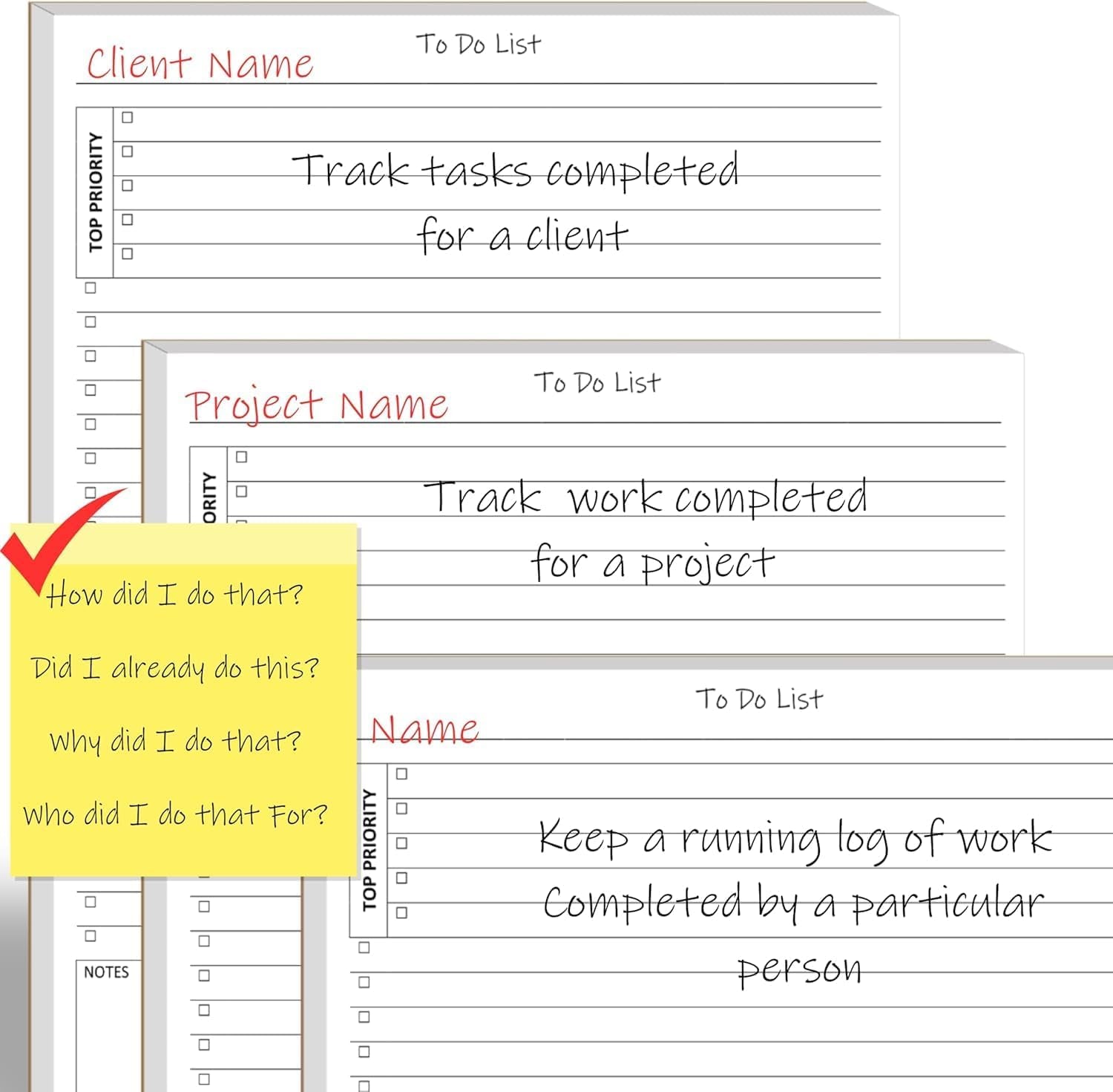 Daily To Do List Notepad — Priority Checklist Planner Pad, Task Organizer, 100 GSM, Multiple Sizes, Undated, Home & Office