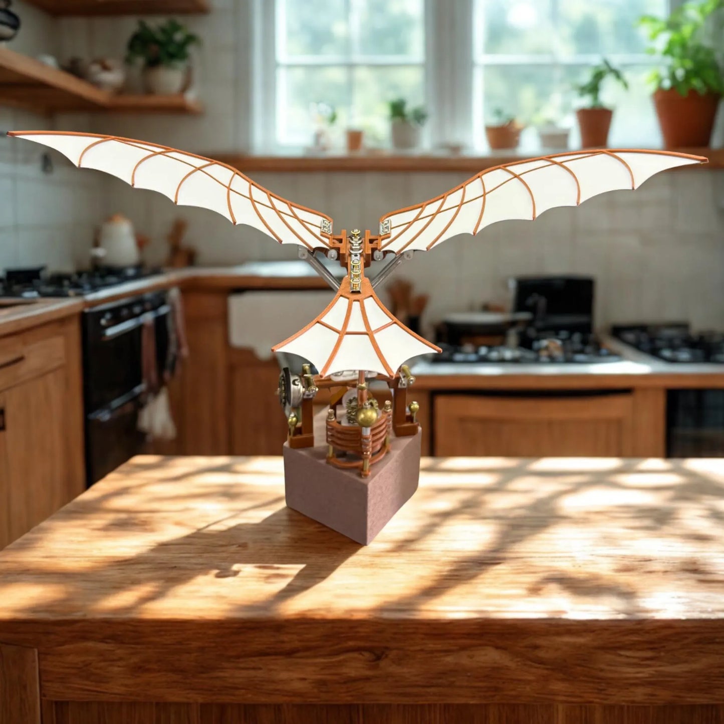 Da Vinci Flying Machine Music Box – DIY Mechanical Ornithopter Display Kit