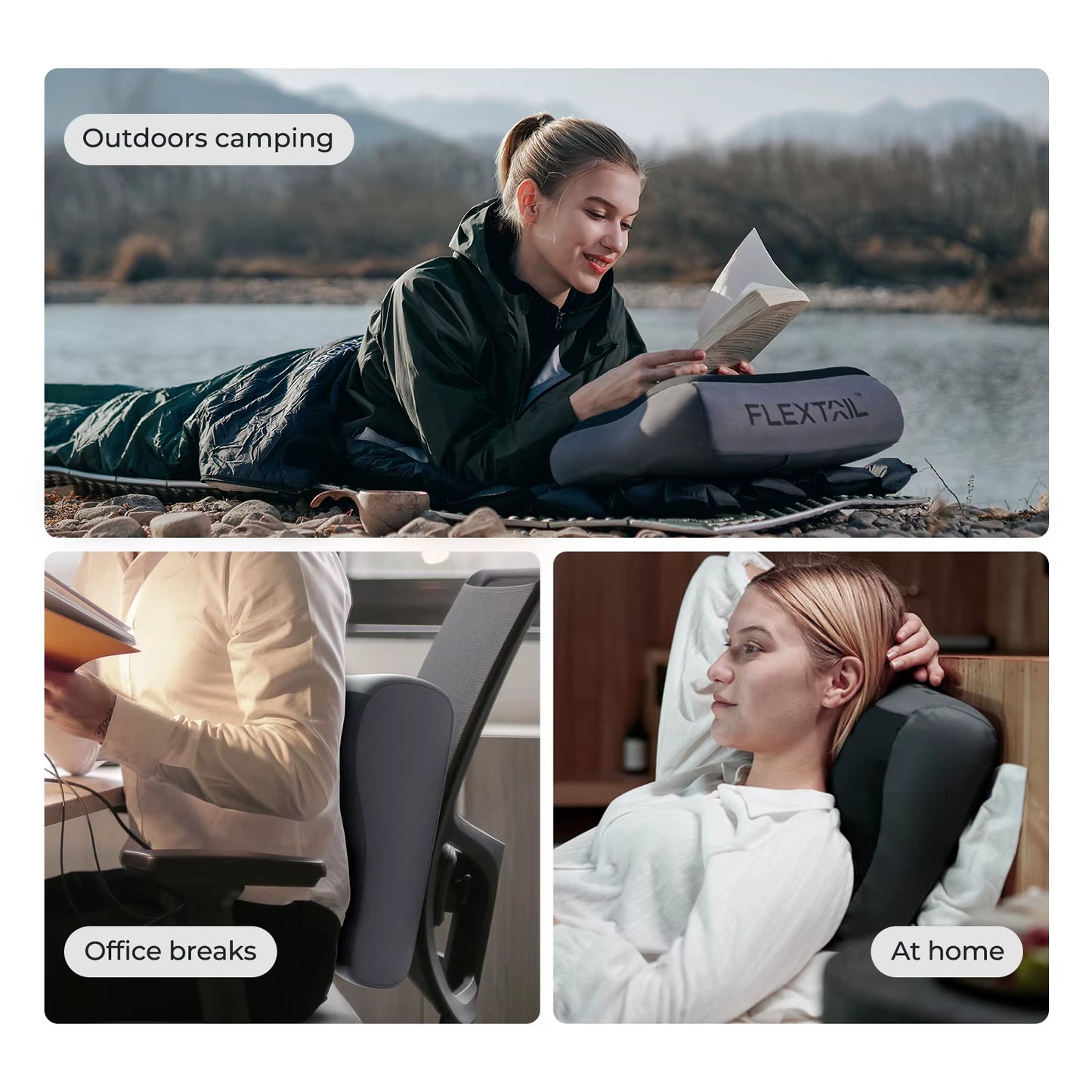 FLEXTAIL Ergonomic Inflatable Camping Pillow - Lightweight, Washable, and Adjustable Height for Ultimate Comfort at Home and on the Go