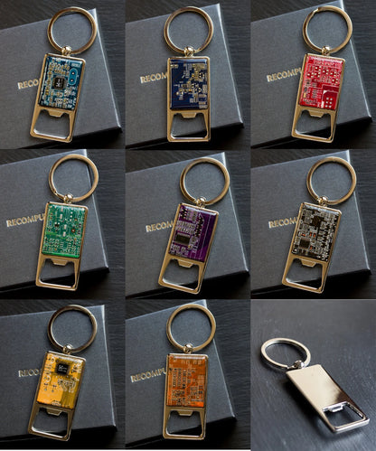 Custom Circuit Board Bottle Opener Keychain - Perfect Groomsmen Gift for Him