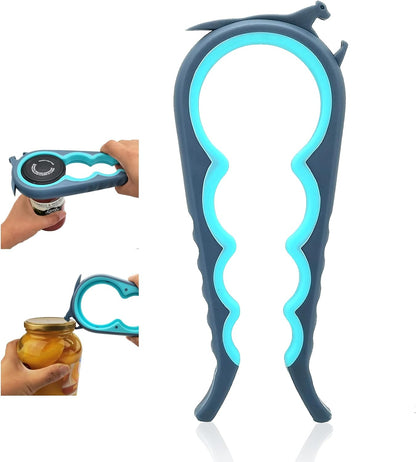 Easy-Grip Jar Opener – 6-in-1 Kitchen Tool for Stubborn Lids, Bottles & Pull Tabs