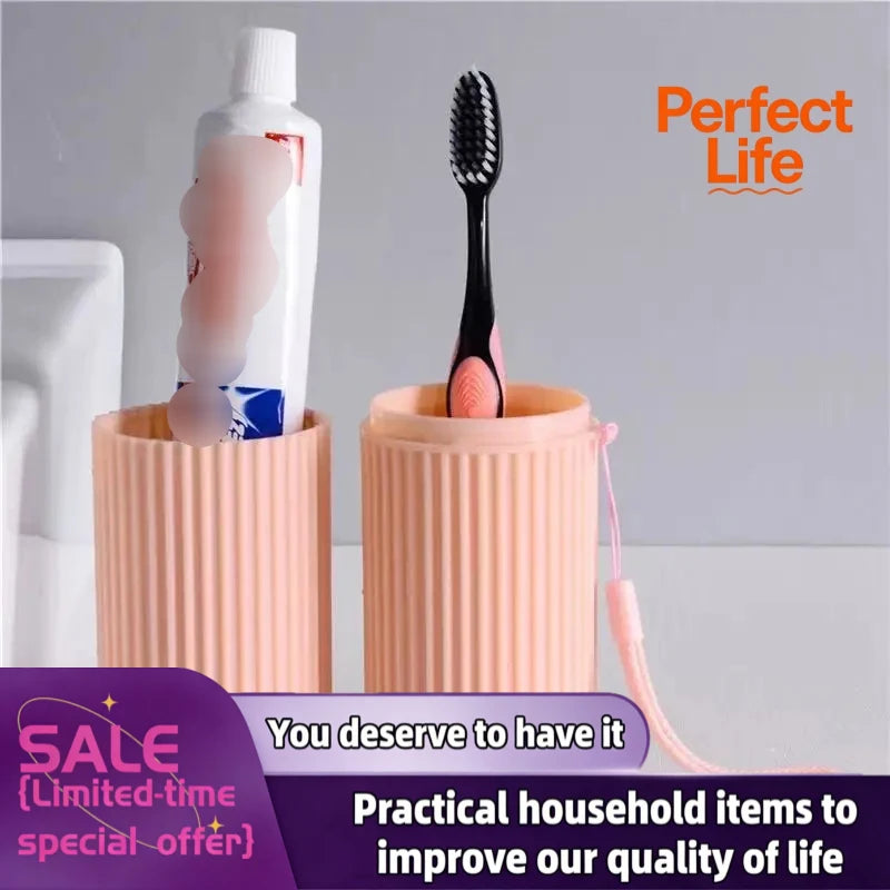 Travel Toiletries Organizer - 1 or 2 Pcs Toothbrush Holder & Storage Cup for Camping and Home Use