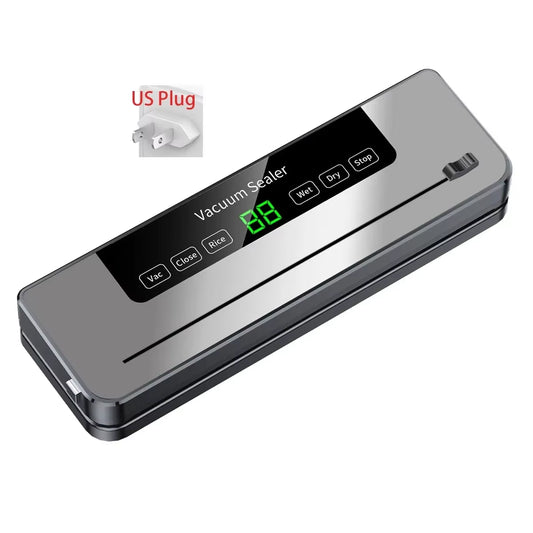 Premium Electric Vacuum Sealer with Built-In Cutter - Effortless Food Storage for Dry & Wet Items!