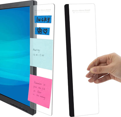 Enhance Your Workspace with 2Pcs Acrylic Computer Monitor Memo Boards - Perfect Sticky Note Holders for Home and Office Organization