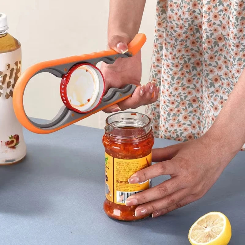 Ultimate 4-in-1 Kitchen Tool: Easy Grip Jar, Lid, and Can Opener - Your Essential Home Helper!