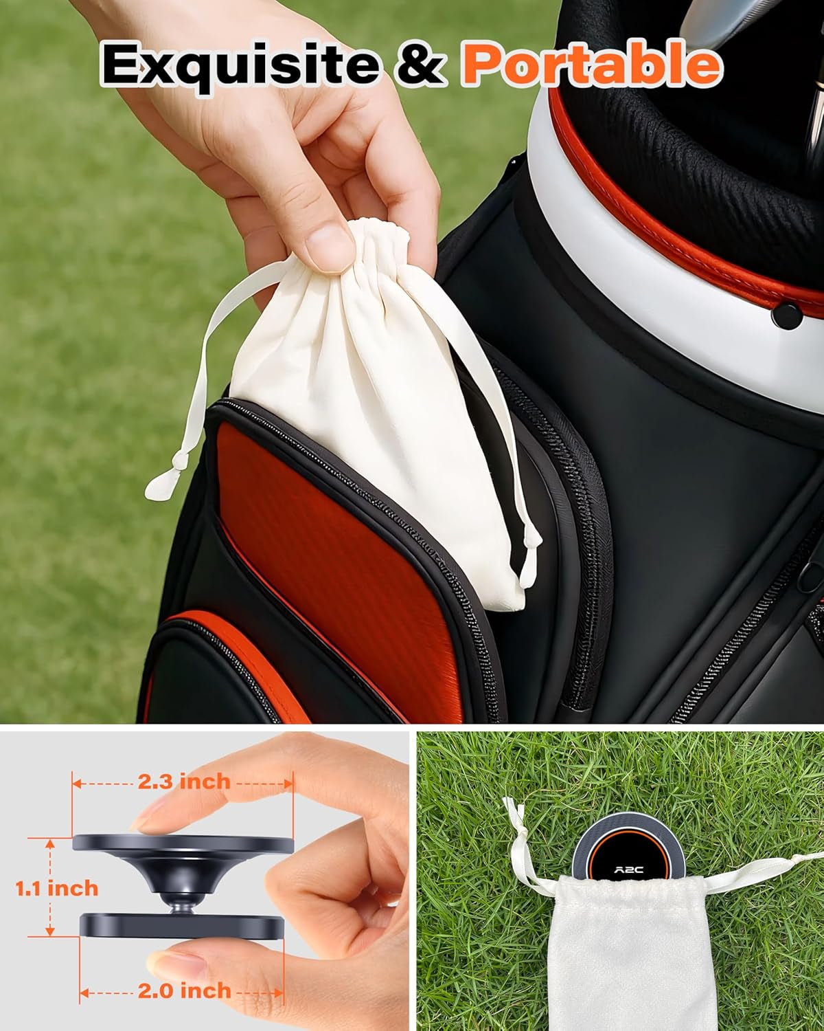 Alloy Magnetic Golf Cart Phone Holder for Magsafe Iphone, Unique Fathers Day Golf Gifts for Men Dad Him Husband Ladies Her Golfers, Golf Accessories Essentials Gadgets Fits EZGO, Club Car, Yamaha