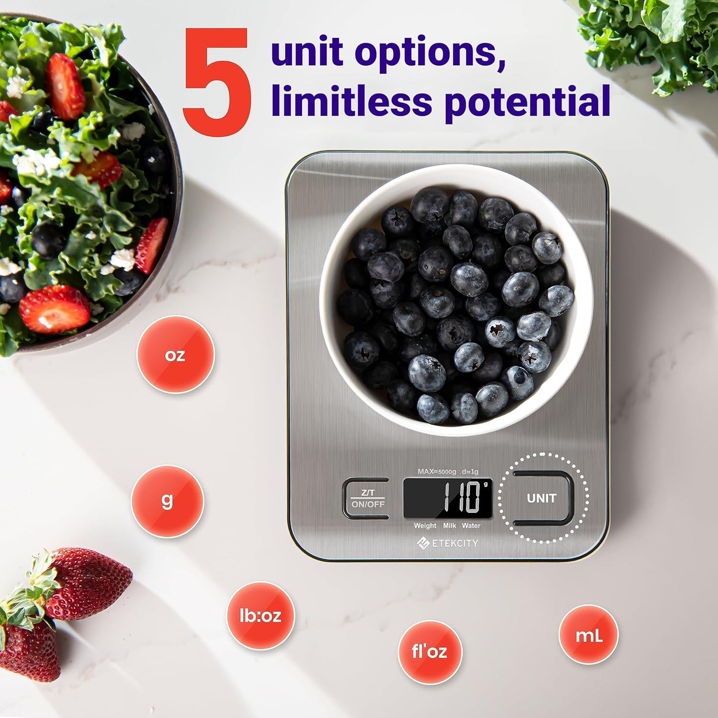 Digital Kitchen Scale – Compact Food Scale for Baking, Meal Prep & Cooking