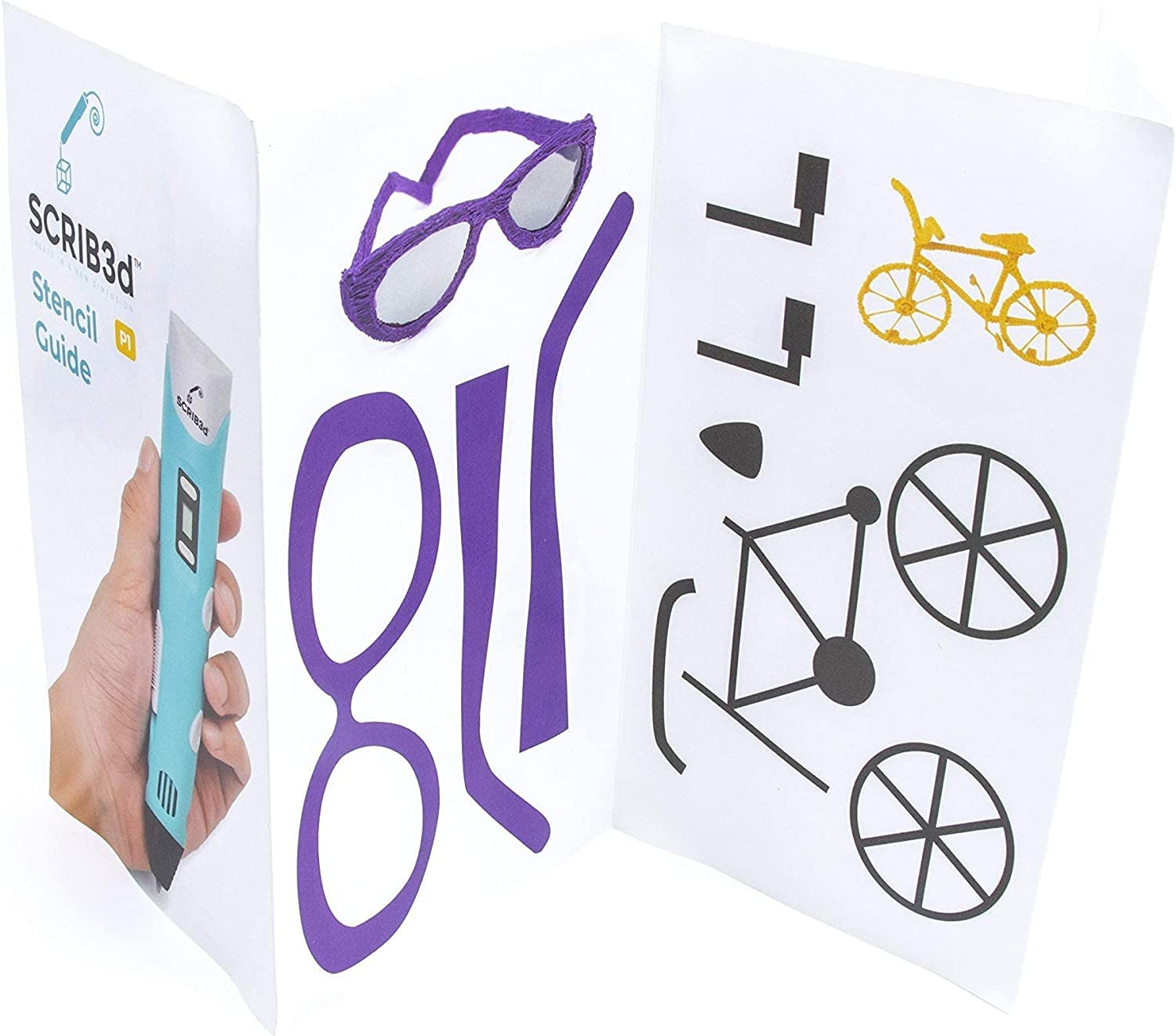 P1 3D Printing Pen Set - Complete Kit with Display, PLA Filament, Stencil Book, Project Guide, and Power Adapter