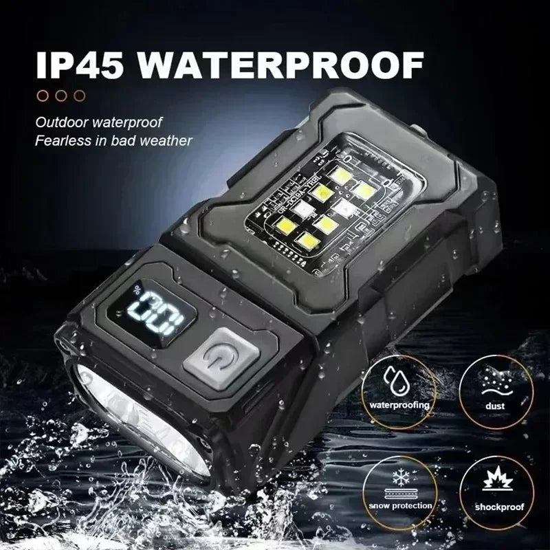 Versatile Adjustable Angle LED Flashlight - Portable USB Rechargeable Camping Light with Magnet for Outdoor Adventures