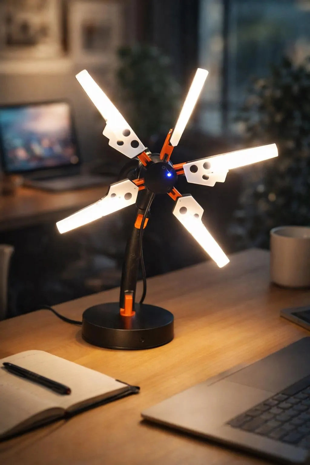 Futuristic LED Scanner Desk Lamp - Game-Inspired Sci-Fi Ambient Light for Your Space