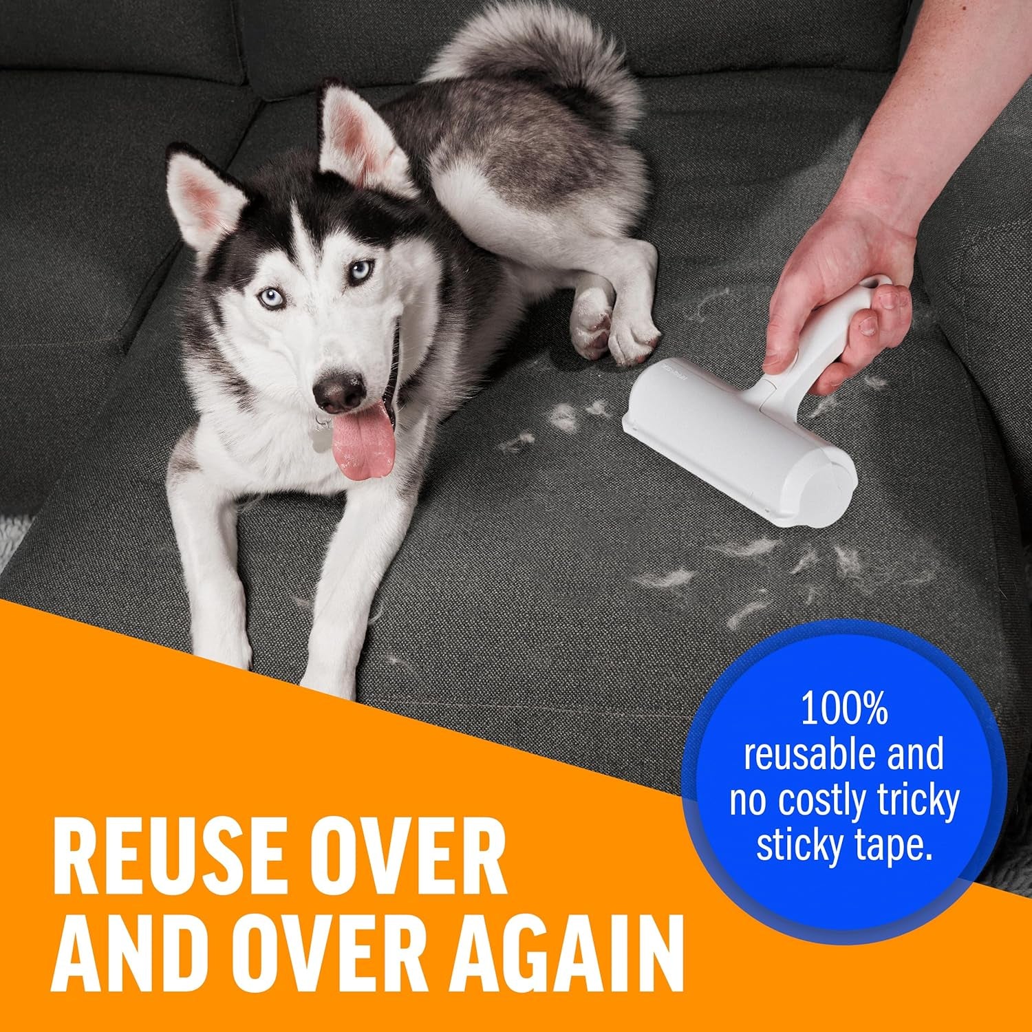 Ultimate Pet Hair Remover - Eco-Friendly Reusable Lint Roller for Furniture, Carpets, and Bedding - Perfect for Cat & Dog Owners (White)