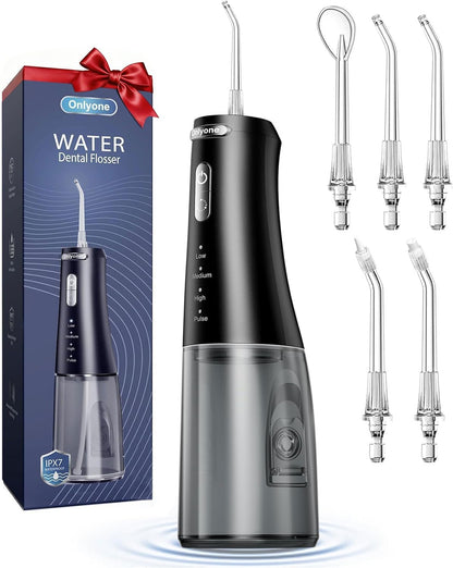 Cordless Water Flosser – Rechargeable Travel Dental Cleaner with 300ML Tank