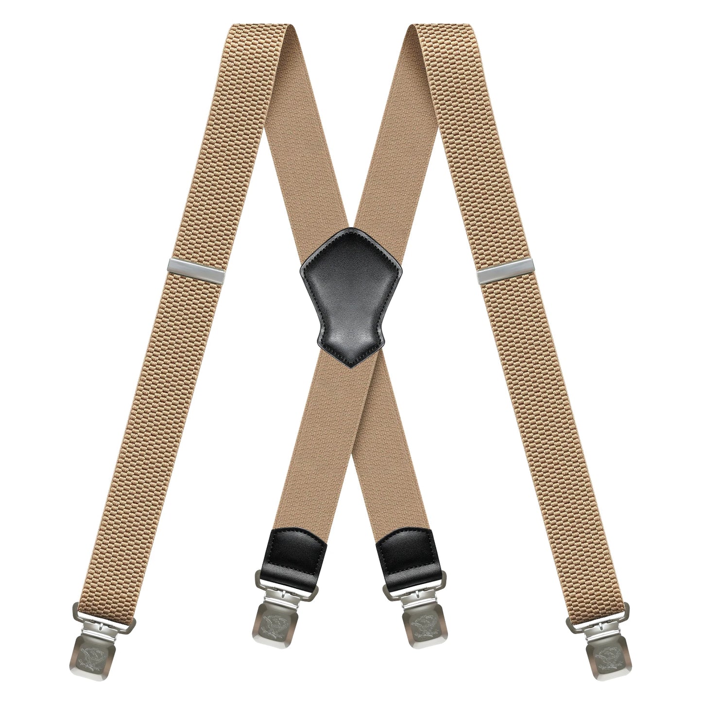 Heavy Duty 1.6 Inch Wide Black Suspenders for Men - Adjustable X Back Elastic Work Braces for Jeans and Dress Pants