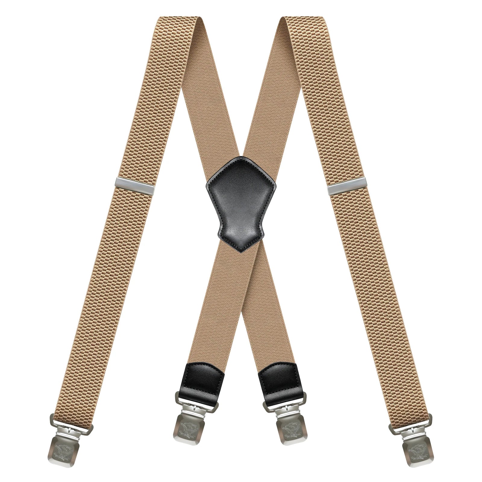 Heavy Duty 1.6 Inch Wide Black Suspenders for Men - Adjustable X Back Elastic Work Braces for Jeans and Dress Pants