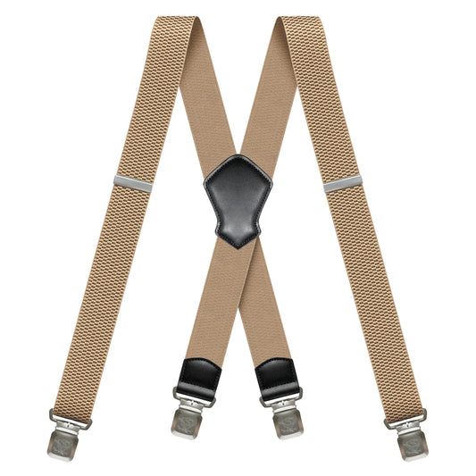 Heavy Duty 1.6 Inch Wide Black Suspenders for Men - Adjustable X Back Elastic Work Braces for Jeans and Dress Pants