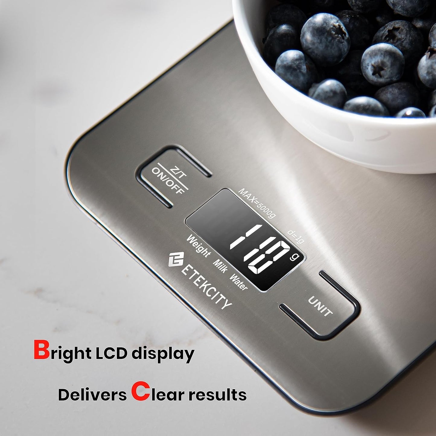 Digital Kitchen Scale – Compact Food Scale for Baking, Meal Prep & Cooking
