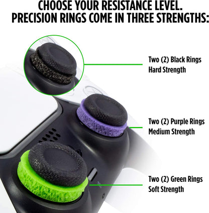 Precision Rings - Enhance Your Aim with Motion Control for PS4, PS5, Xbox One, XBX, Switch Pro & Scuf Controllers (Black/Purple/Green)