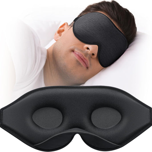 3D Blackout Sleep Mask – Soft Travel Eye Mask for Side Sleepers & Naps