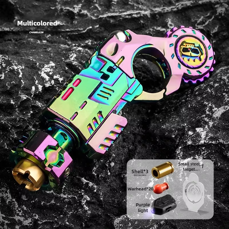 Shell-Ejecting Alloy Toy Pistol Set - Ultimate Stress Relief Fidget Spinner & EDC Desk Gadget for Teen Boys