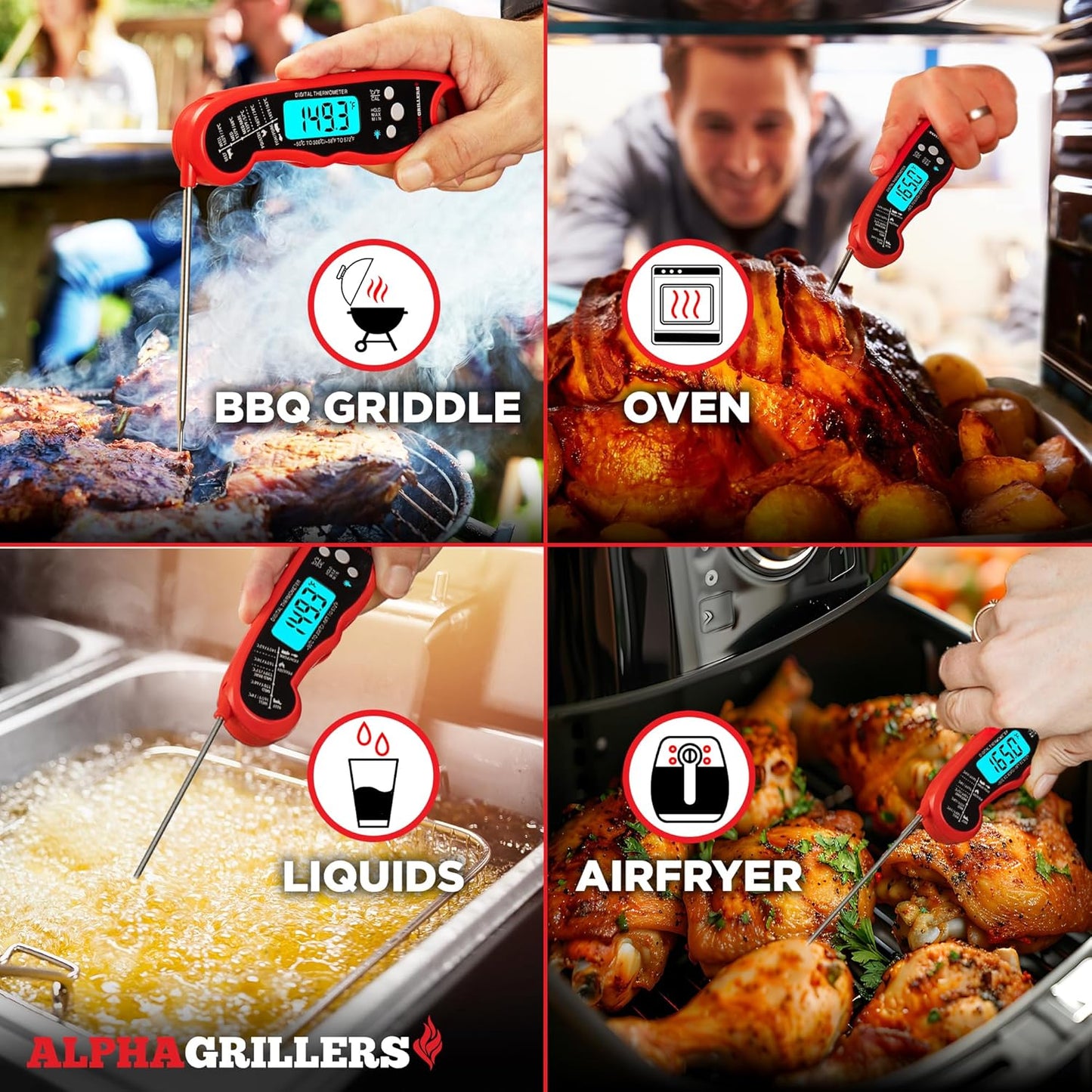 Instant Read Digital Meat Thermometer – Perfect Cooking & Grilling Tool for Professionals – Ideal Gift for Men, Dad, Husband, Boyfriend