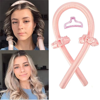 Silk Heatless Curling Rod Headband - Effortless Soft Curls While You Sleep!