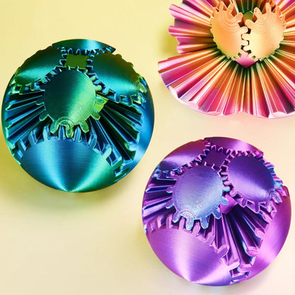 Transformable 3D Printed Gear Ball Fidget Toy - Stress Relief Desk Sphere for Kids and Adults, Perfect Easter & Birthday Gift!